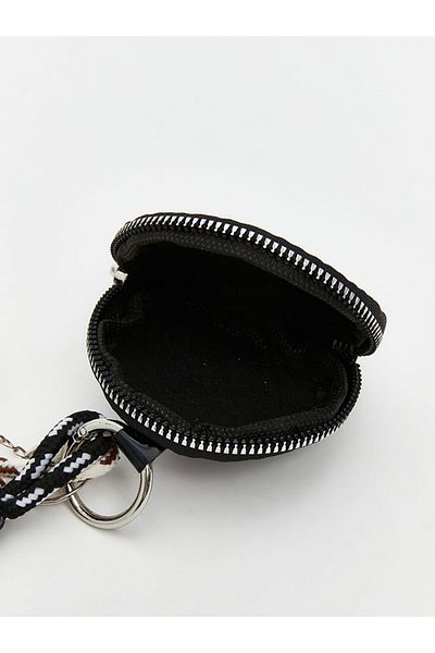 LC Waikiki Black Plush Teddy Bear Detailed Wallet Keychain