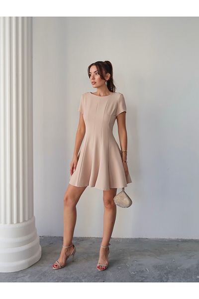 Swass Half Sleeve Flounce Dress