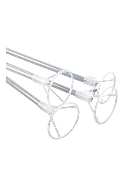 OEM Set 10 sticks with balloon rosette, transparent, 50 cm