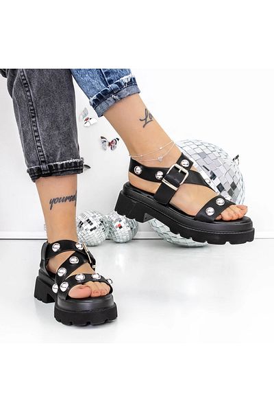 mei Sandale Dama cu Platforma 3LE39 Negru | Mei