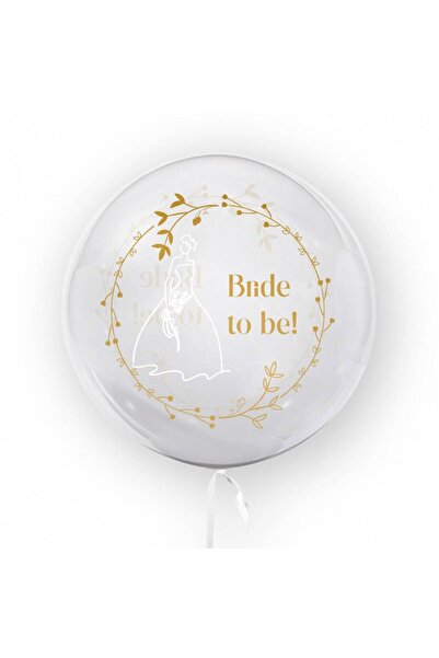 OEM Transparent balloon printed double-sided, 45 cm, Bride to be!, wedding decor, gold
