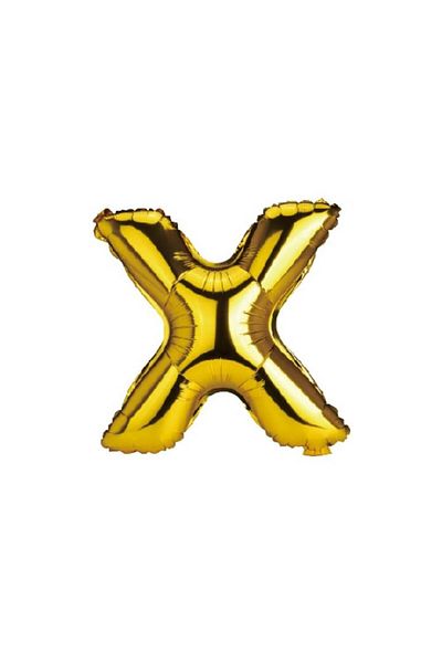 OEM Metalized Foil Balloon, Gold, 40 cm, Letter X