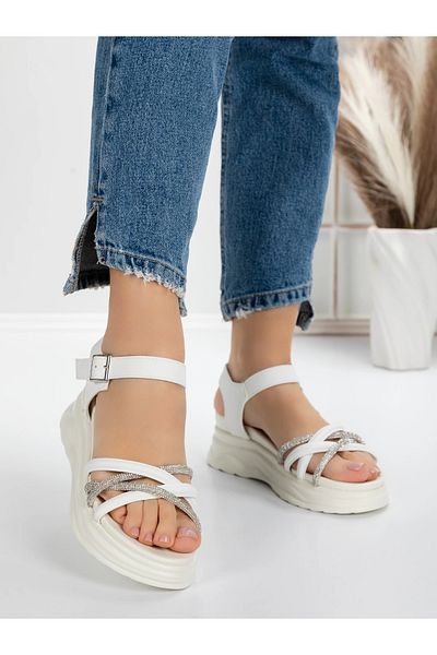 mei Women's Platform Sandals 3H19 White | Mei