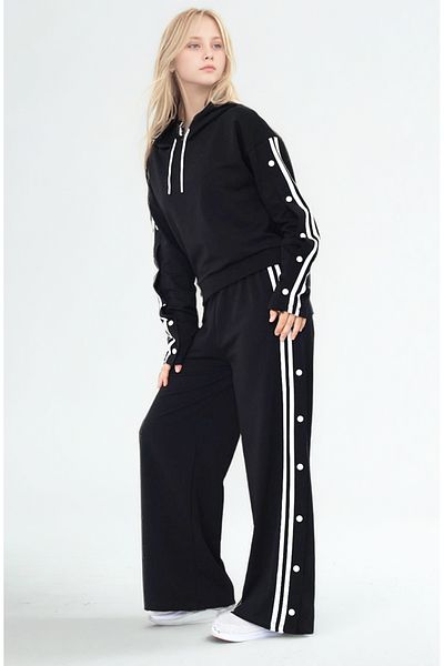 Pantulux Girl's Oversize Hooded Long Sleeve 100% Cotton Bottom & Top Stylish Set