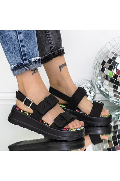 mei Sandale Dama cu Platforma 3HXS79 Negru | Mei
