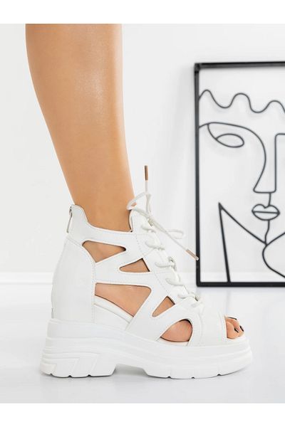 mei Women's Platform Sandals 3AL105 White | Mei