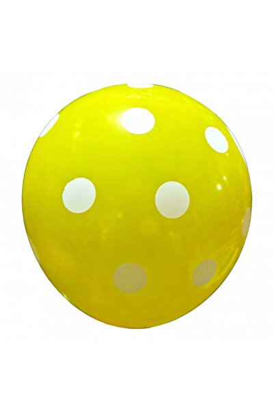 OEM Set 5 latex balloons, 35 cm, yellow with white dots