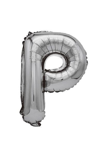 Balon Metalized Foil Balloon, Mirific Party, Letter P, 80 cm, Silver