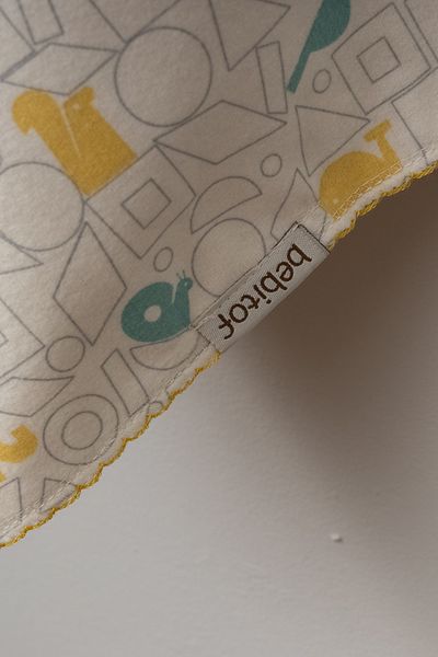 Bebitof Cute Elephant and Rhino Patterned 90X90 cm Organic Double Layer Flannel Baby Blanket