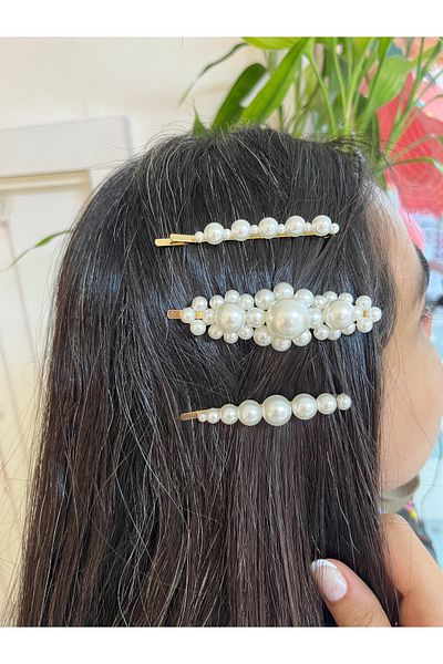 PONÇİK ACCESSORİES Pearl 3-Piece Side Buckle Set