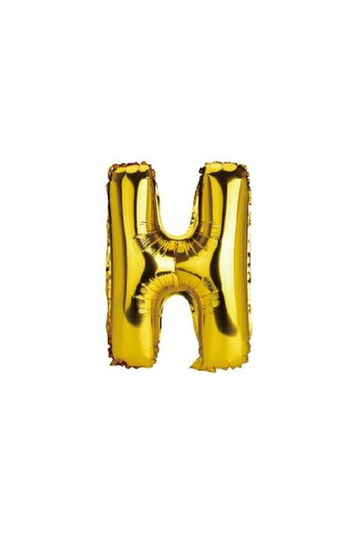 OEM Metalized foil balloon, gold, 40 cm, letter H