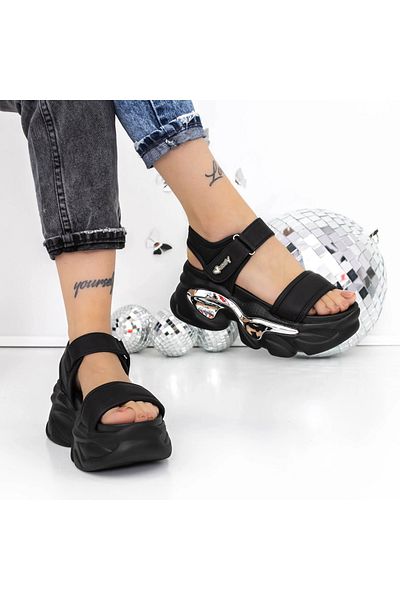 mei Sandale Dama cu Platforma 3WL222 Negru | Mei