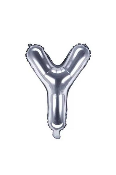 OEM Metalized foil balloon, silver, 80 cm, letter Y