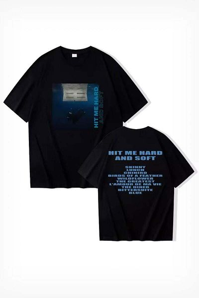 Karakedi Μαύρο μπλουζάκι Billie Eilish Hit Me Hard and Soft Album Unisex