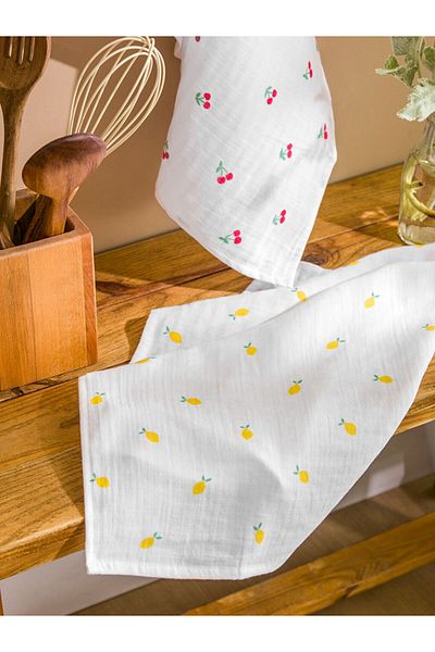 LC Waikiki Mixed Cotton Printed Drying Cloth 2 Pack 40X60 cm