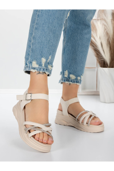 mei Sandale Dama cu Platforma 3H19 Bej | Mei