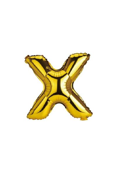 OEM Metalized Foil Balloon, Gold, 40 cm, Letter X
