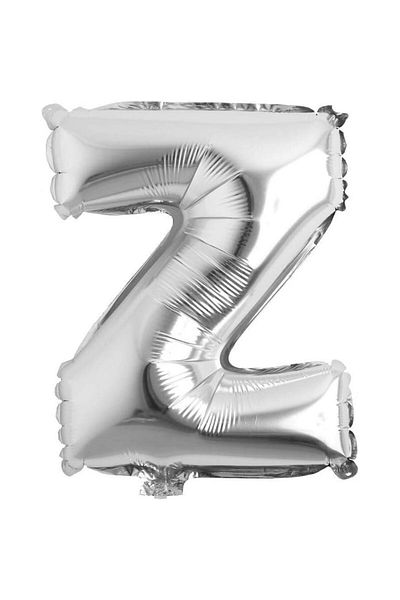 OEM Metallic Foil Balloon, Silver, 80 cm, Letter Z