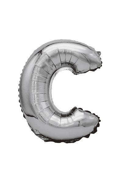 Balon Metalized Foil Balloon, Letter C, 80 cm, Silver