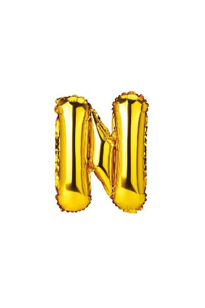 OEM Metalized foil balloon, gold, 40 cm, letter N