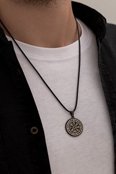 vogutima jewelery&silver by timuçin mavili قلادة فولاذية للرجال موديل بوصلة ا...