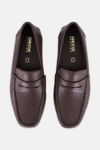 Geox Men U Kosmopolis Grip Slip On Loafers, Dark Brown