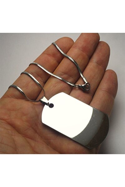 vogutima jewelery&silver by timuçin mavili Asker Künyesi Çelik Erkek Kolye Sn...