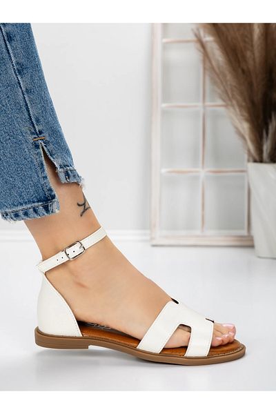 mei Women's Sandals with Low Sole 5PT6 White | Mei