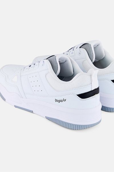 Algspar Men Leather Upper Lace Up Casual Shoes, White