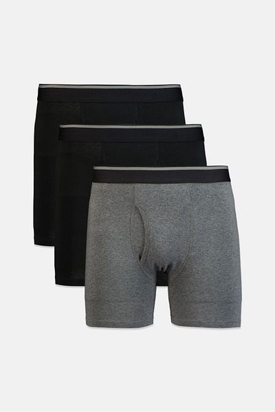 Kirkland Signature Men 4 Pieces Boxer Briefs, Grey and Black