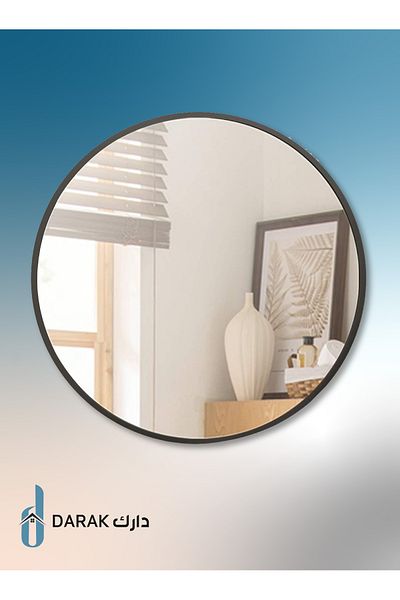 Gharaib Al Tuhaf Black circular mirrors, size: (100 cm)