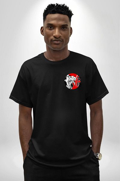 Angemiel Neon Genesis Evangelion Angel Anime Black Oversize Women's Men's Front Minimal Printed T-Shirt