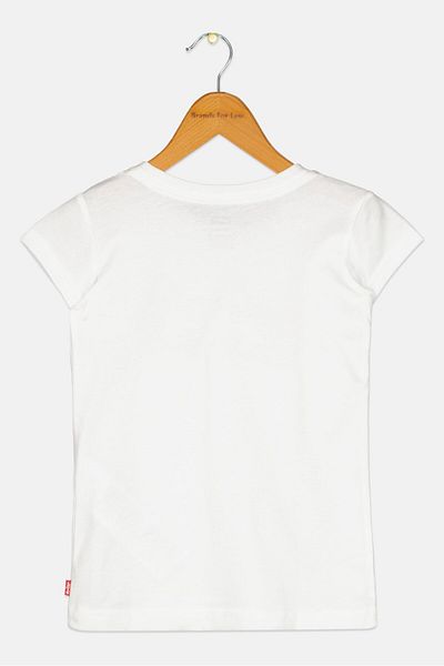 Levi's Toddlers Girl Brand Logo T-Shirt, White/Pink