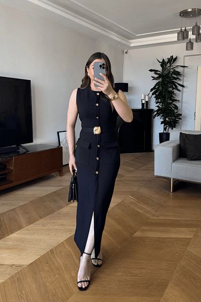 Tuba Butik Belted Midi Dress