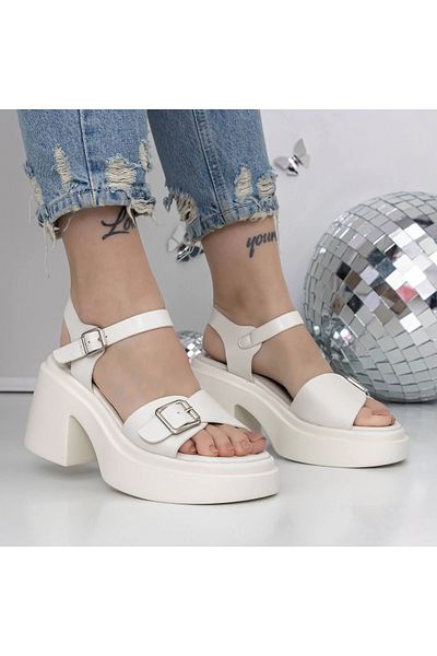 mei Women's Sandals with Heels and Platform 3GZ90 White | Mei
