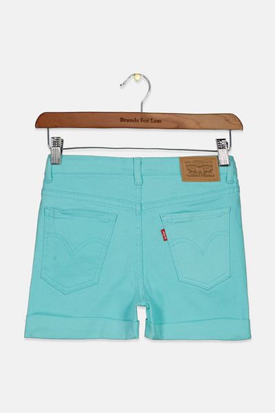 Levi's شورت جينز سادة للبنات، فيروزي