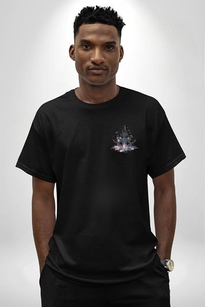 Angemiel Align with Your Soul Yoga Black Oversize Women's Men's Front Minimal Printed T-Shirt