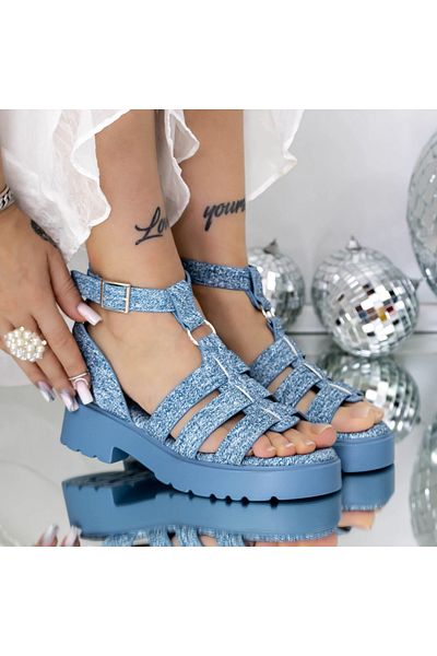 mei Sandale Dama cu Talpa Joasa 3LE60 Albastru | Mei