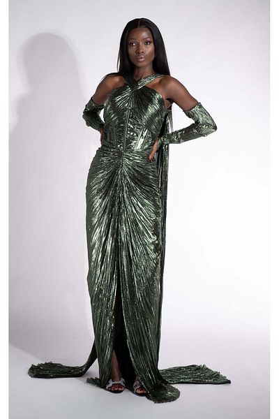 BOGAS Karlyana Green Long Women's Dress