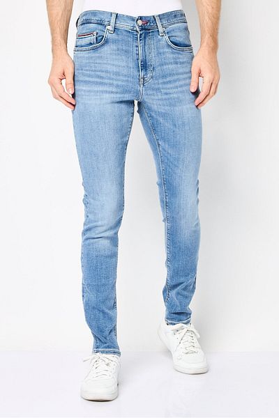 Tommy Hilfiger Men Extra Slim Fit Washed Stretchable Denim Jeans, Blue
