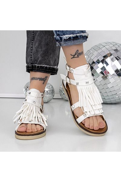 mei Women's Sandals with Low Sole 3H27 White | Mei