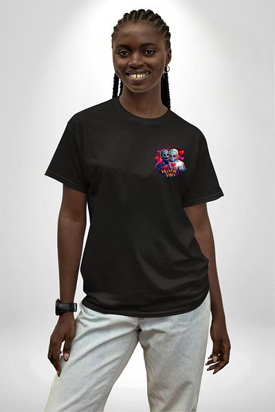Angemiel Horror Movie Darkness Love Zombie Valentine's Day Black Oversize Women Men Front Minimal Printed T-Shirt