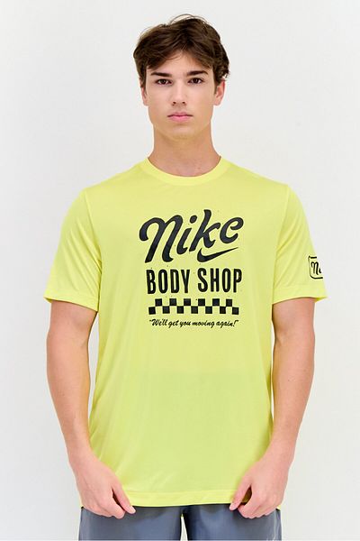 Nike Men Dri-Fit Short Sleeves Training T-shirt, Yellow