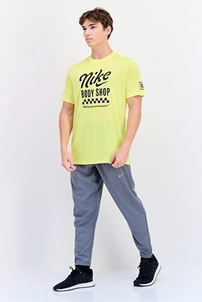 Nike Men Dri-Fit Short Sleeves Training T-shirt, Yellow