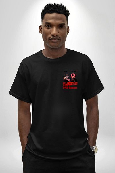 Angemiel  Bear & Bunny Bloody Donut Black Oversize Women's Men's Front Minimal Printed T-Shirt