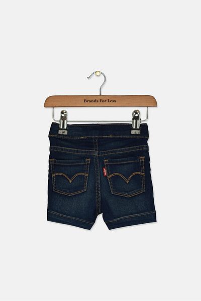 Levi's شورت قصير للبنات الصغار، أزرق داكن