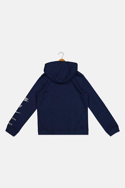 Nike Kids Boy Brand Logo Outdoor Hoodie, Navy Blue
