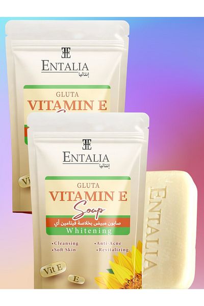 ENTALIA 2 pieces of Thai soap with vitamin E extract for cleansing delicate skin and anti-acne 100g