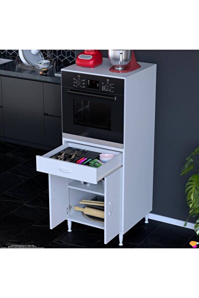 Modilayn BELEK Ankastre Dolap (60x152.3x56 cm): 1 çekmece, 2 kapak, 2 göz raflı kullanışlı tasarım