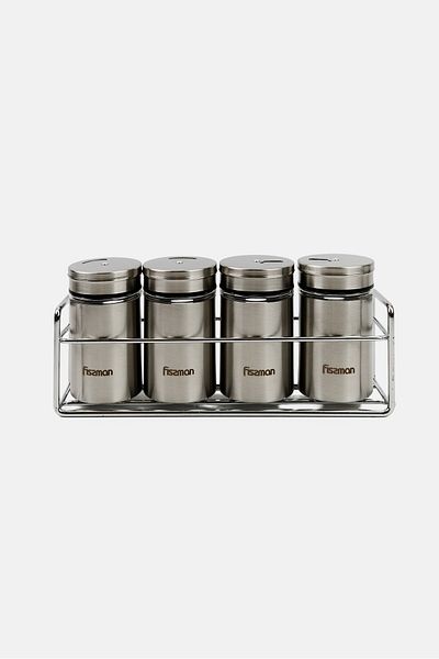 Fissman 5pcs Condiment Glass Set 80ml, Silver